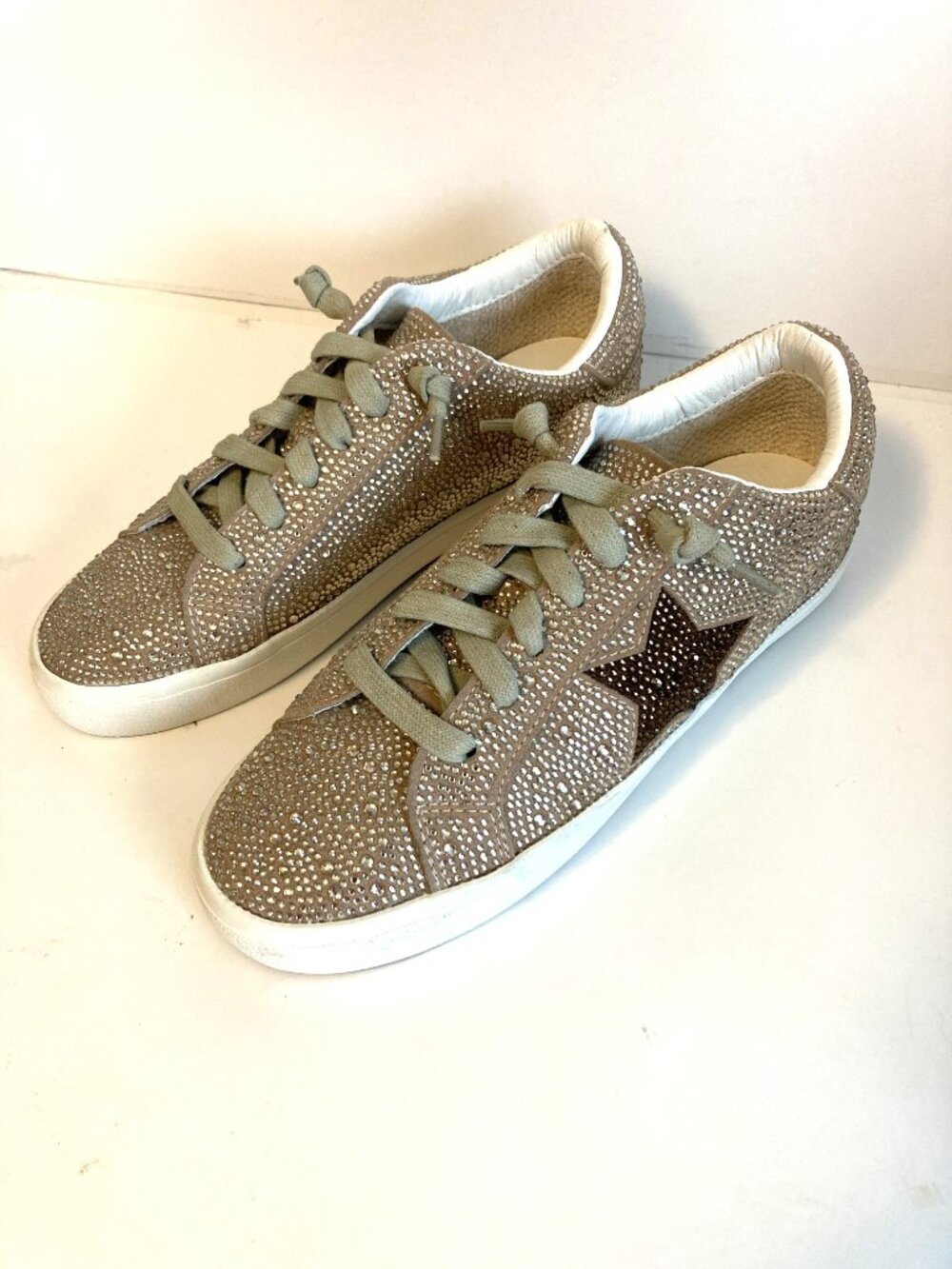 Vintage Havana Tan Rhinestone Covered Sneaker/Size 7